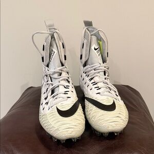 Nike White Black Turf Football Cleats